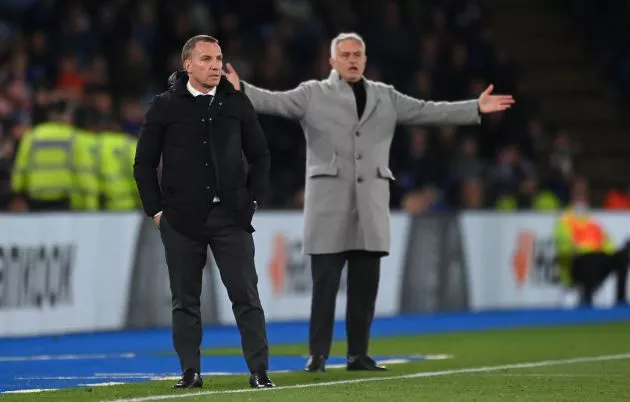 leicester roma game managers rodgers mourinho