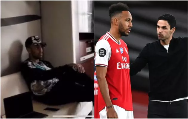 aubameyang dig at arteta video