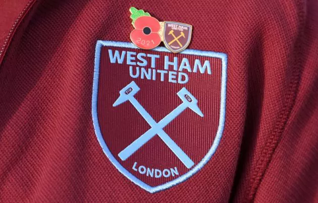 West Ham United FC badge with poppy