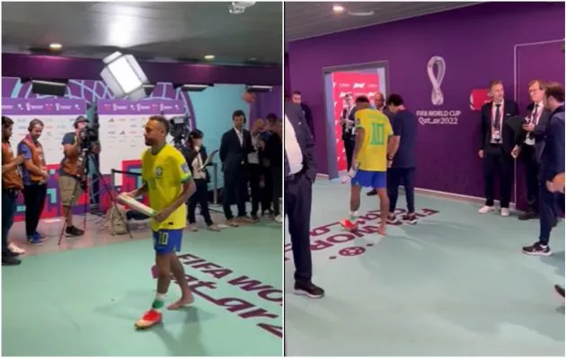 neymar limping in tunnel