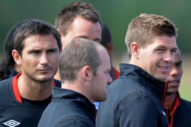 Lampard Rooney Gerrard England training