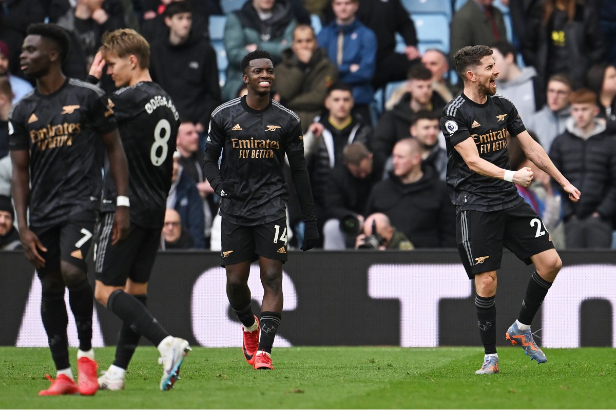 Aston Villa 2-4 Arsenal Nketiah Jorginho Odegaard Saka Aston Villa 2-4 Arsenal Nketiah Jorginho Odegaard Saka
