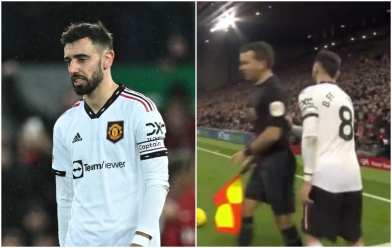 Man United news: Bruno Fernandes referee shove