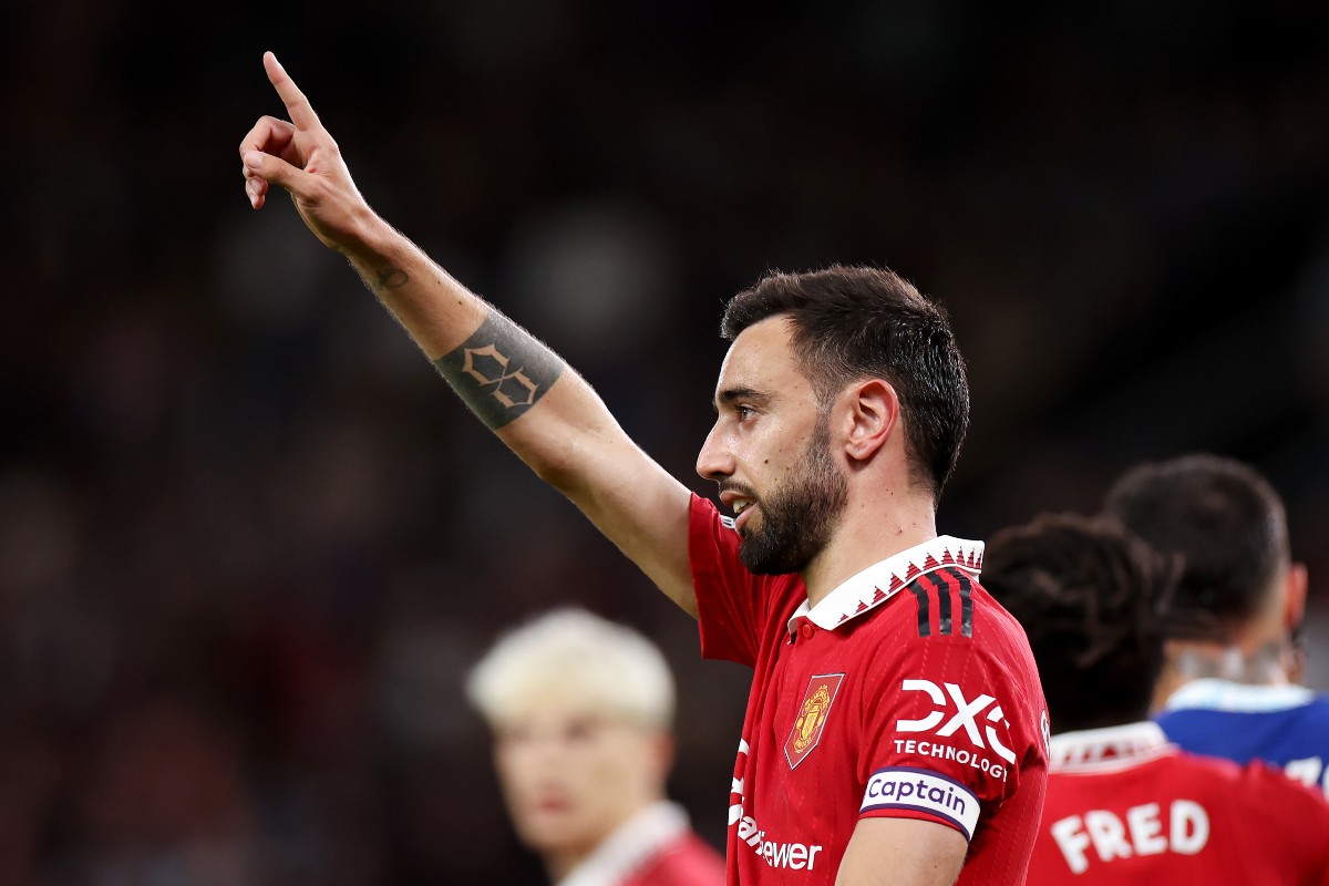 Bruno Fernandes reacts to Manchester United getting Champions League