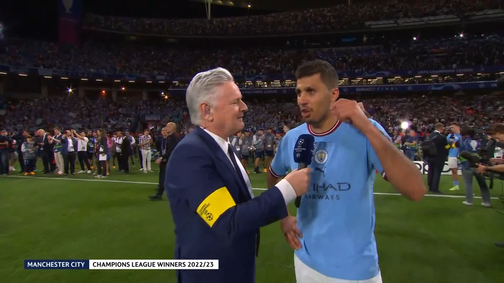 Video: Manchester City’s Rodri swears on live TV during post-match interview