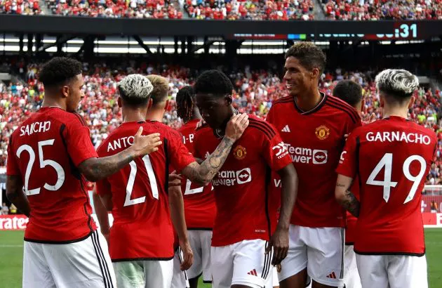 manchester united 2-0 arsenal friendly sancho varane garnacho