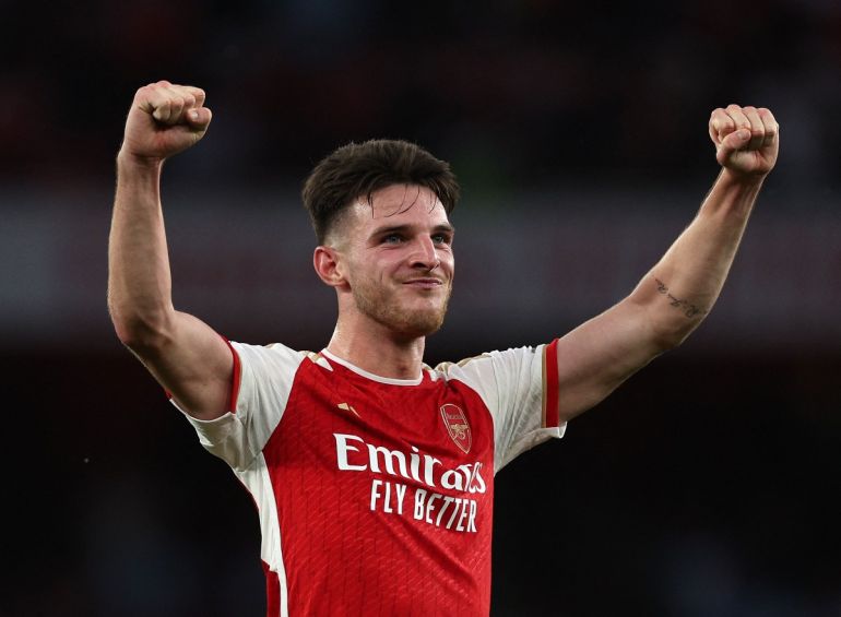 Declan Rice comes in as 2nd-half sub in Arsenal's 5-0 victory over