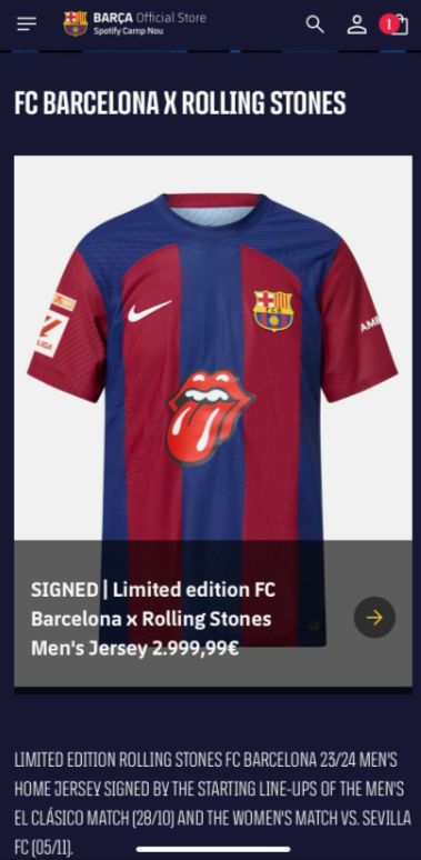 Barcelona to wear Rolling Stones shirt for El Clasico match against Real  Madrid