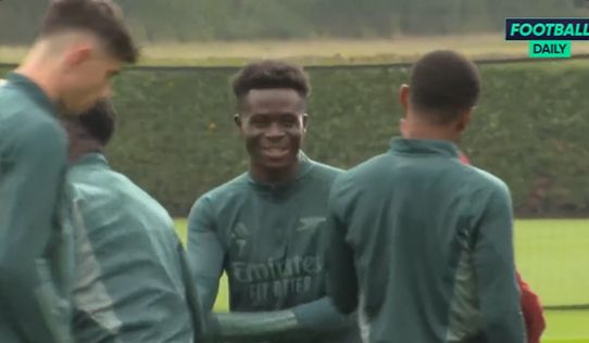 Big boost for Arsenal as Bukayo Saka spotted taking part in full training ahead of Lens tie