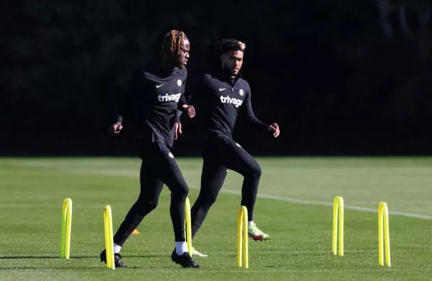 chelsea training trevoh chalobah reece james