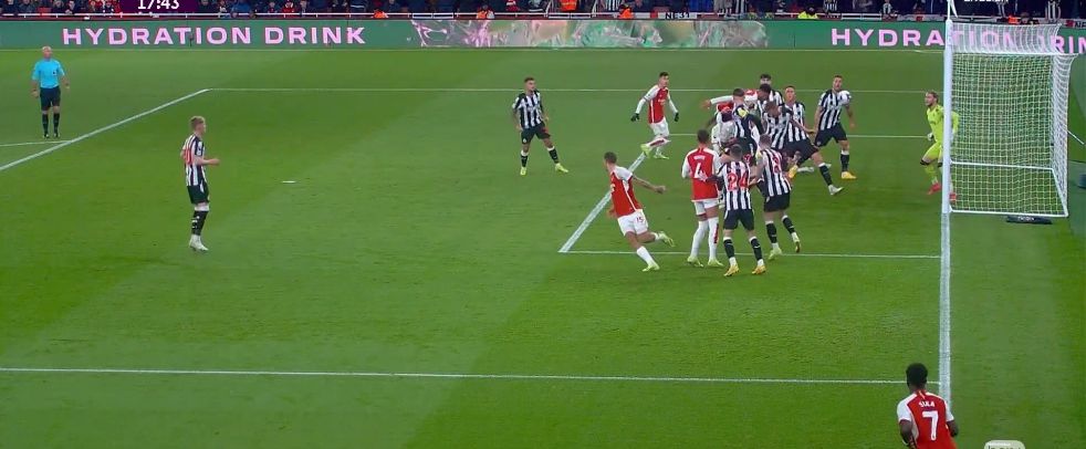 Video: Sven Botman puts the ball in his own net as Arsenal take the lead against Newcastle