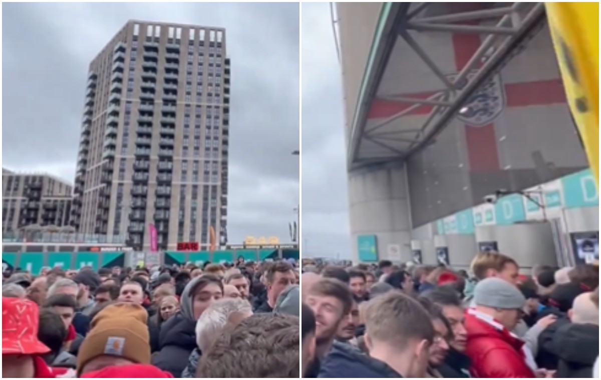 Video: Chaos at Wembley as crowds of Liverpool fans stranded outside despite kick-off being minutes away