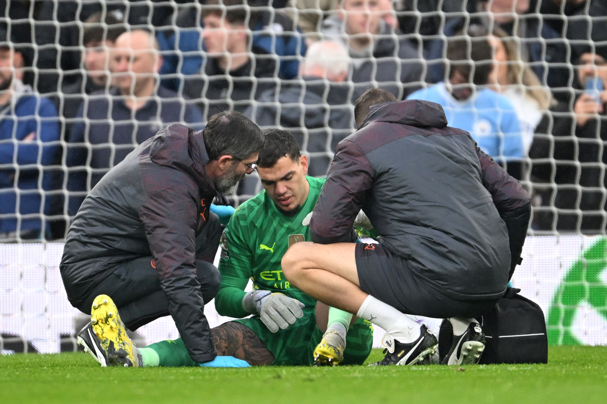 Man City's Ederson was injured against Liverpool