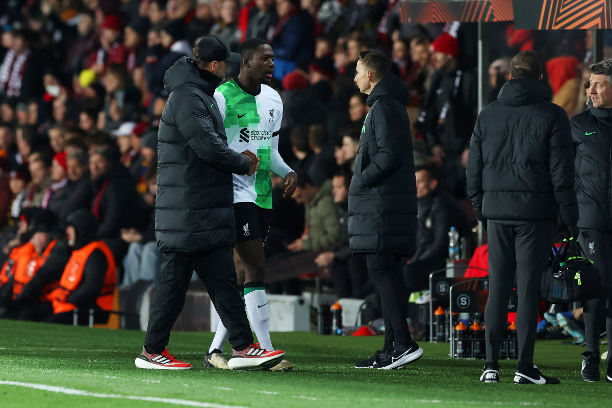 Ibrahima Konate was subbed off in Liverpool win 
