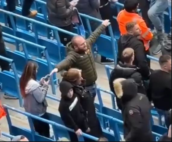Watch: Manchester City fan mocks Munich disaster by making plane gestures; gets escorted away by security