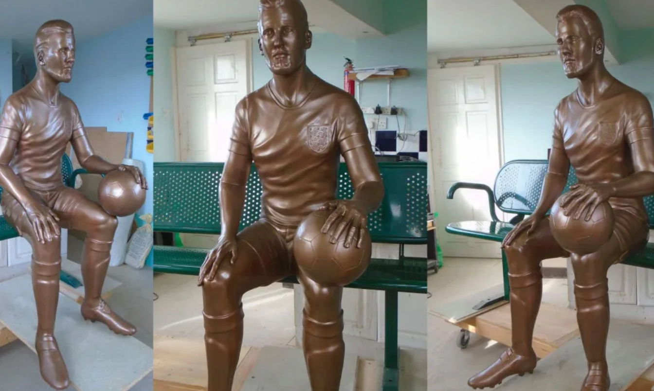 A Harry Kane statue commissioned in 2019 has finally seen the light of day