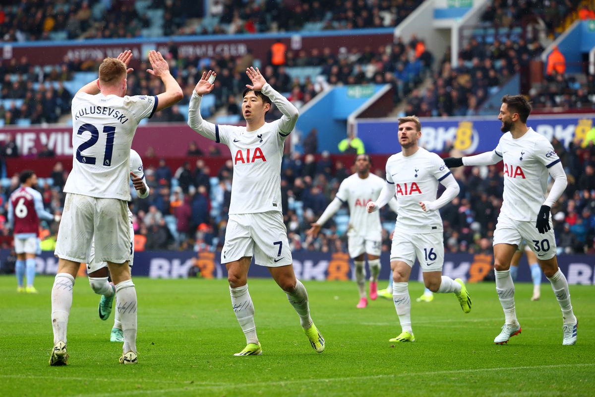 Tottenham players celebrating goal