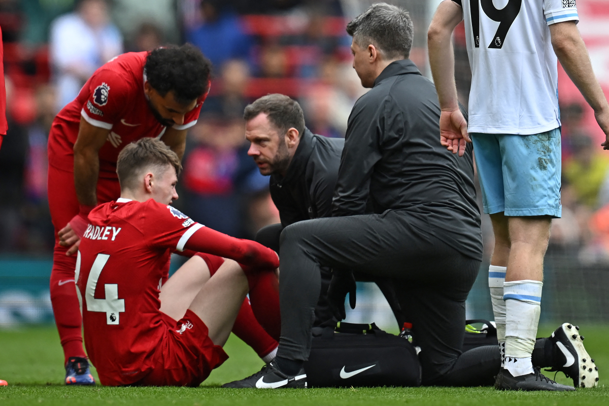 Liverpool's Conor Bradley picked up an injury on Sunday 