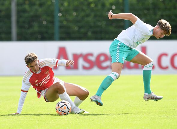Max Dowman in action for Arsenal 