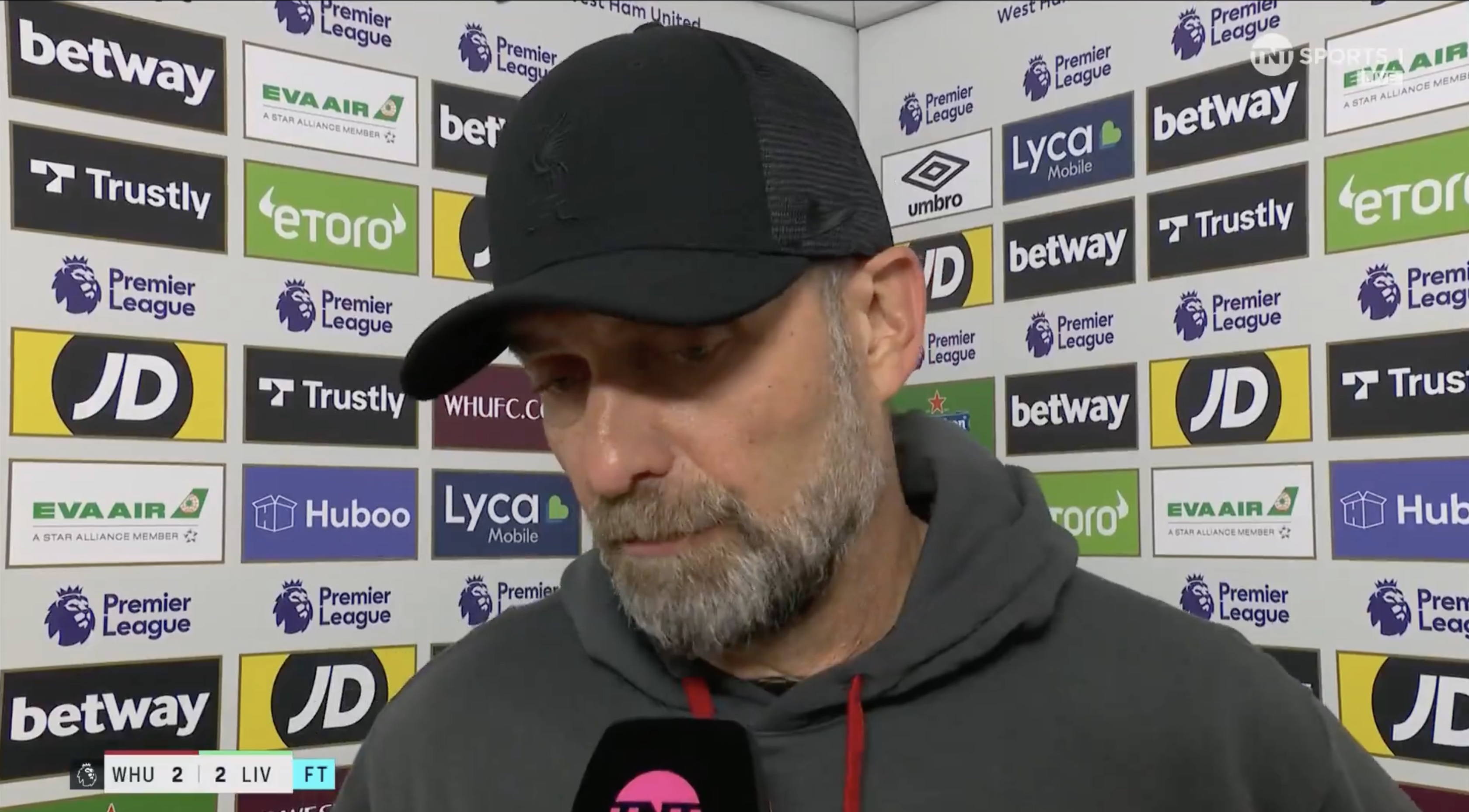 (Video) – “I’m not in the mood to talk about that” – Jurgen Klopp reacts to West Ham draw