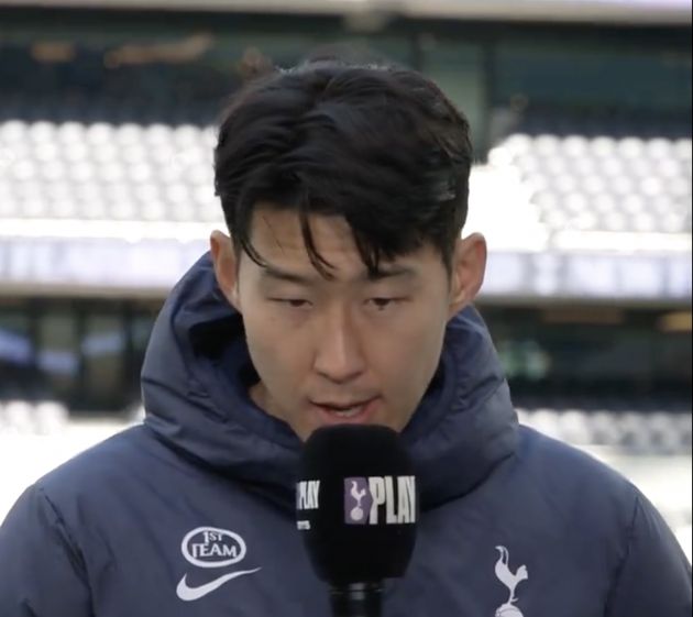 Son reacts to Arsenal defeat.