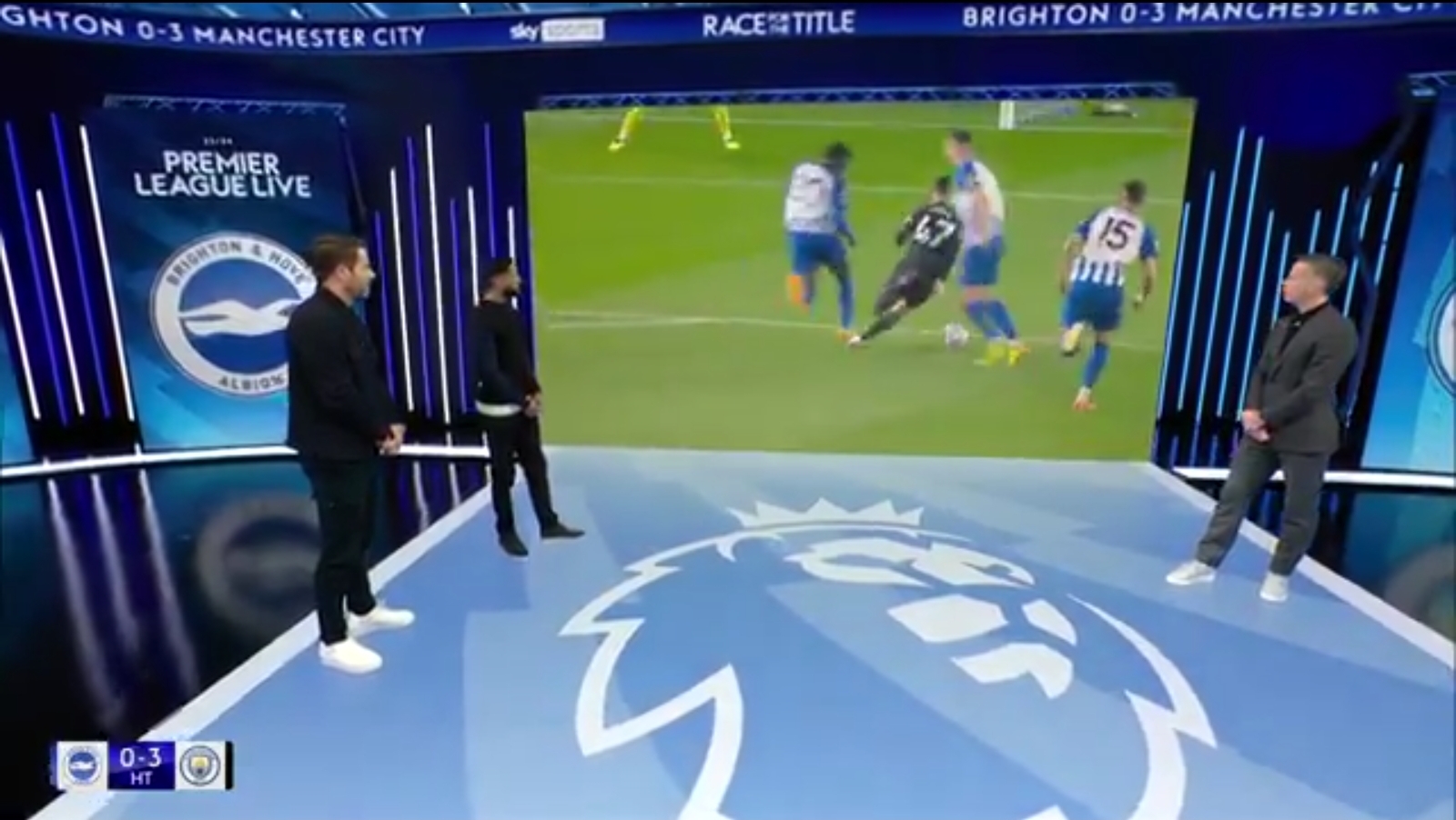 Officials in the spotlight again as pundit questions decision for Man City free-kick which Foden scores from