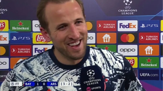 Harry Kane hails “unbelievable” win as Bayern knock Arsenal out of the Champions League