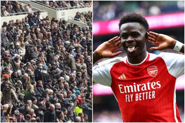 spurs fans leaving saka celebration