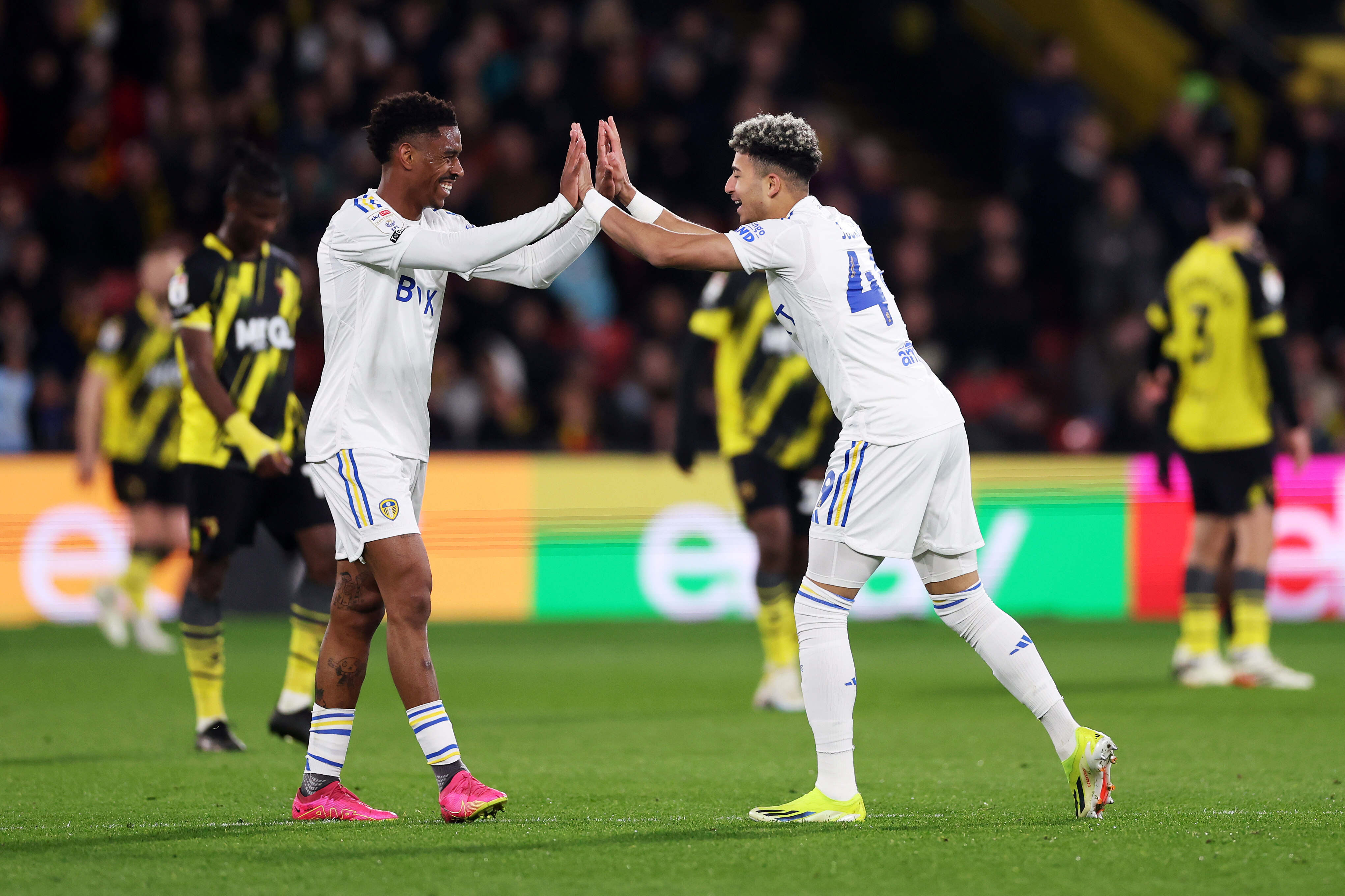 Leeds United defender Junior Firpo showed frustration at his teammates against Coventry City.
