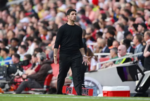 Arsenal manager Mikel Arteta pictured during his team's 2-1 win over Everton on the final day of the 2023/24 season