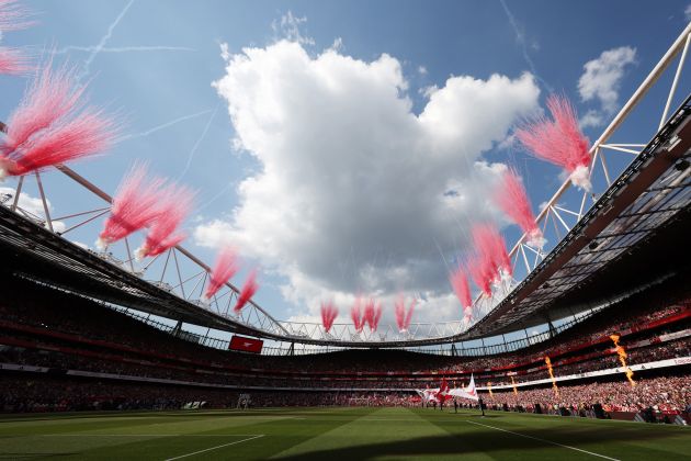 A photo at the Emirates Stadium shortly before kick-off in Arsenal's final game of the 2023/24 season