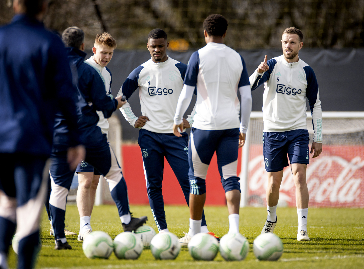 Dutch defender Jorrel Hato training with Ajax