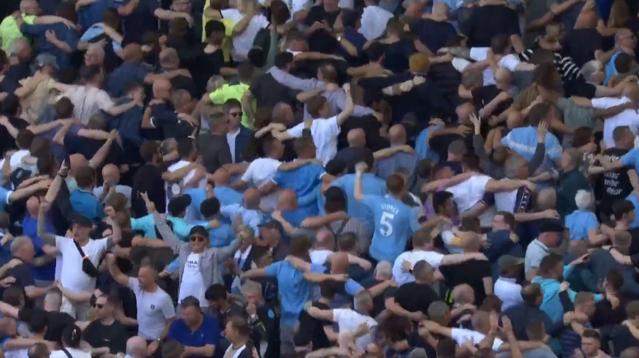 Video: Noel Gallagher refused to join in with thousands of Man City fans at Fulham