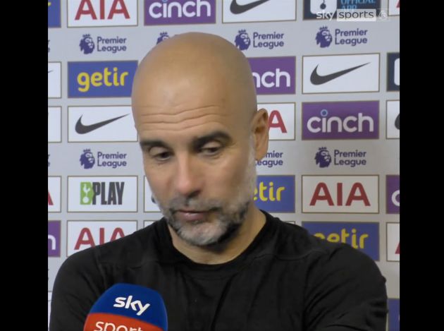 Pep Guardiola post match reaction.