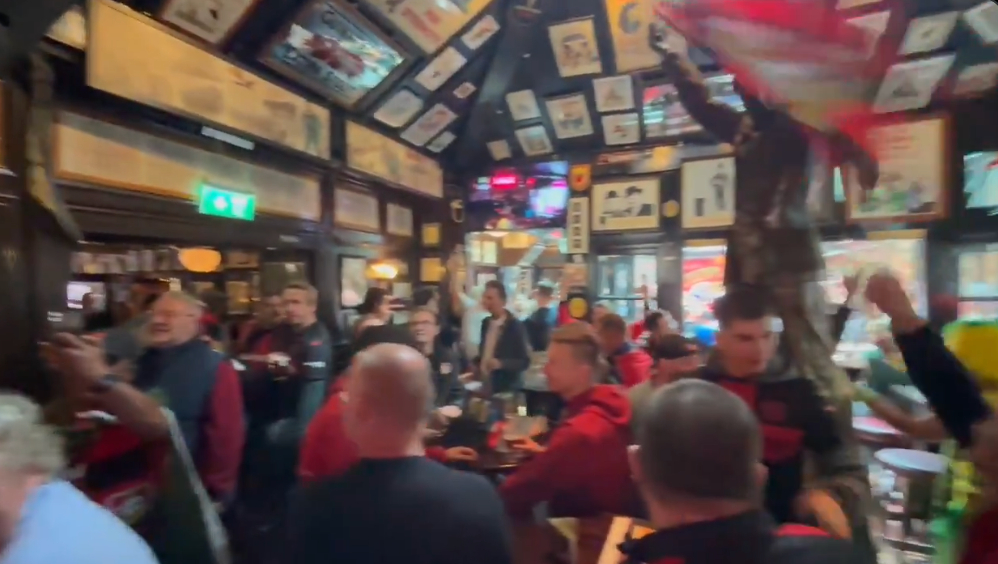 Video: Leverkusen fans loving life and living it up in Dublin