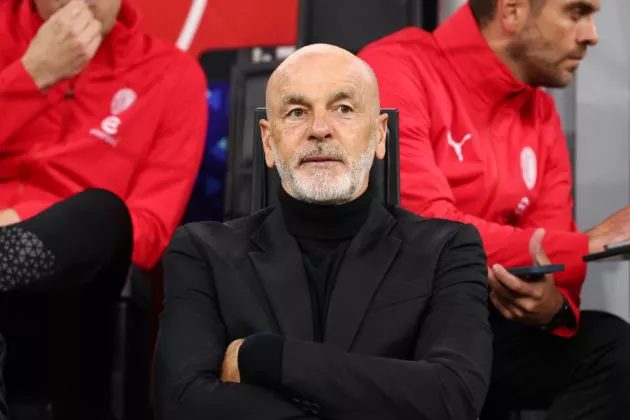 Stefano Pioli pictured ahead of AC Milan's Serie A match with Inter on April 22, 2024.