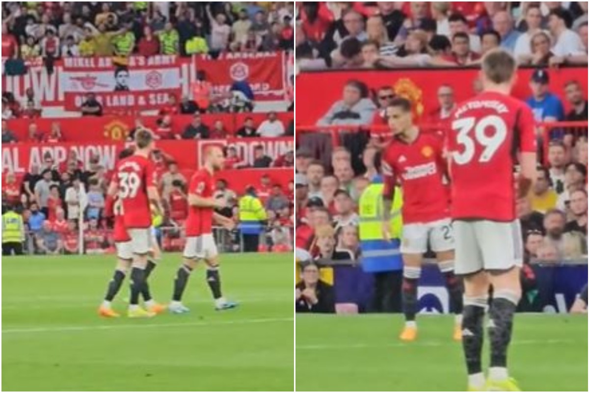 Video: Antony does not look happy with Ten Hag as Man Utd players help move him into right position