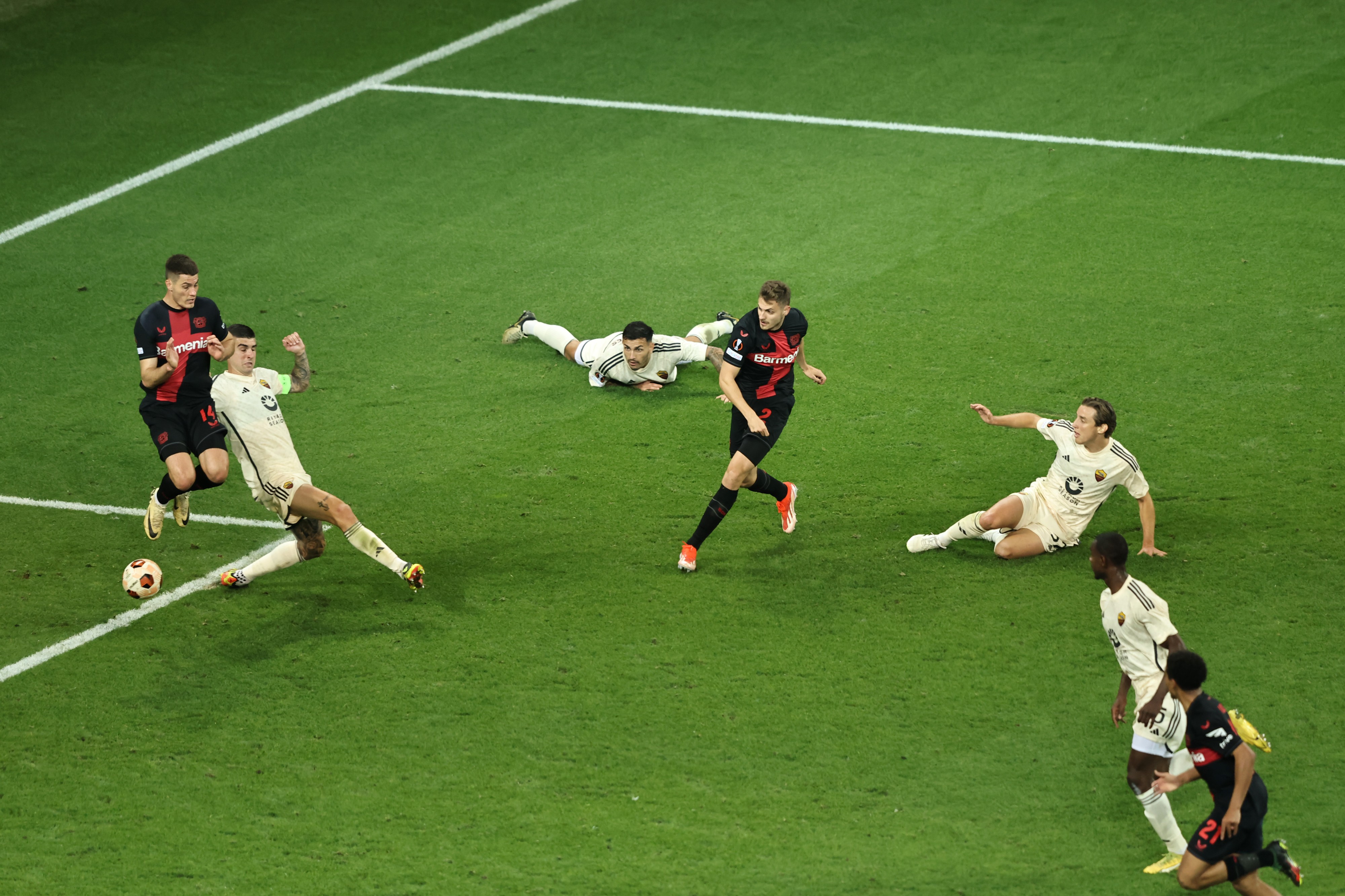 Josip Stanisic guides home a 97th-minute equaliser to preserve Bayer Leverkusen's incredible unbeaten record