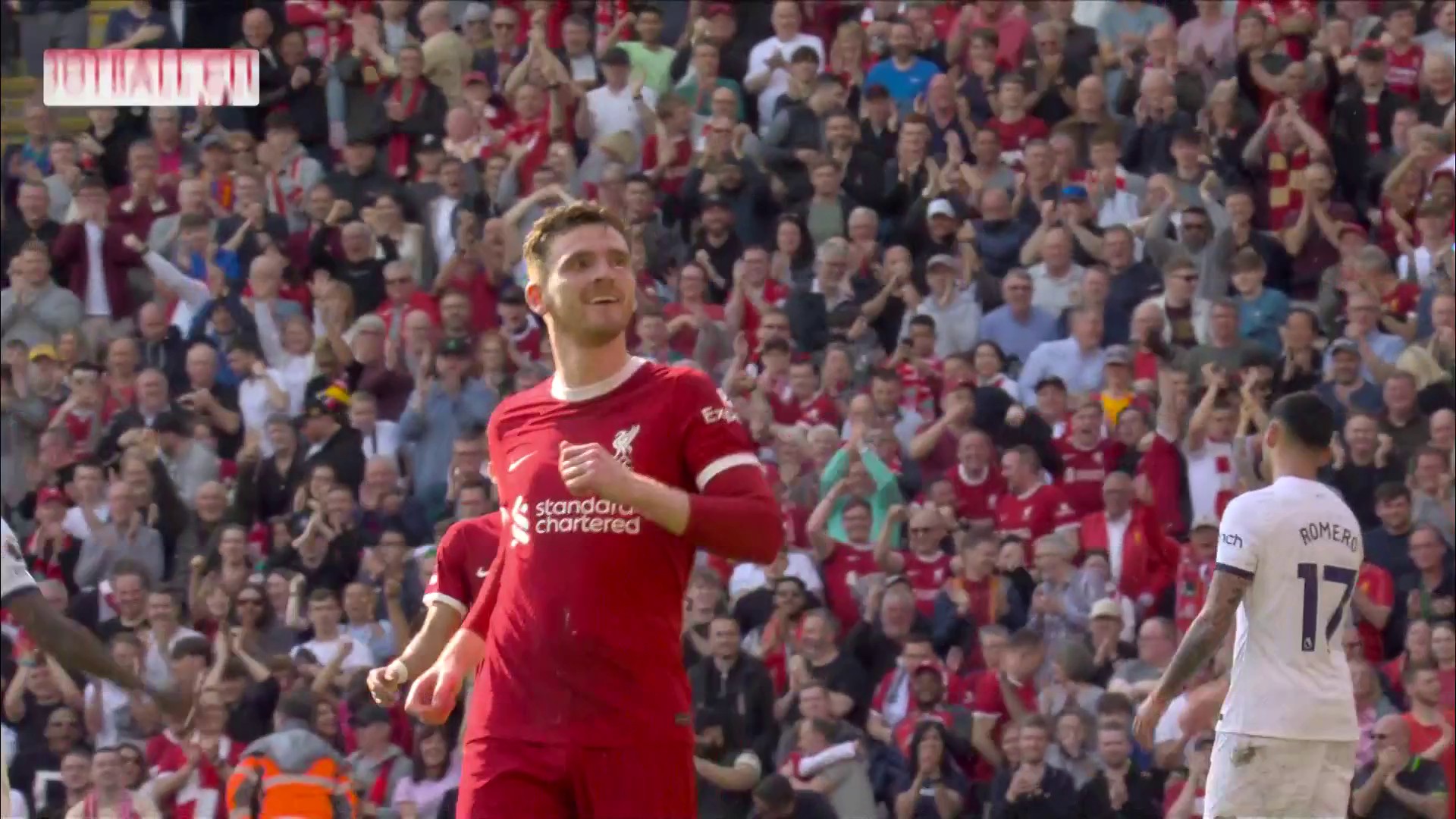 Video: Andy Robertson finishes off a brilliant move to give Liverpool a 2-0 lead against Spurs