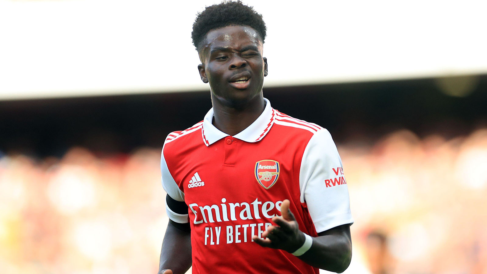 Bukayo Saka insists Arsenal aren’t frustrated the title race is out of their control