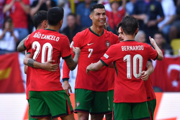 Cristiano Ronaldo pictured during Portugal's 3-0 win over Turkey at Euro 2024.
