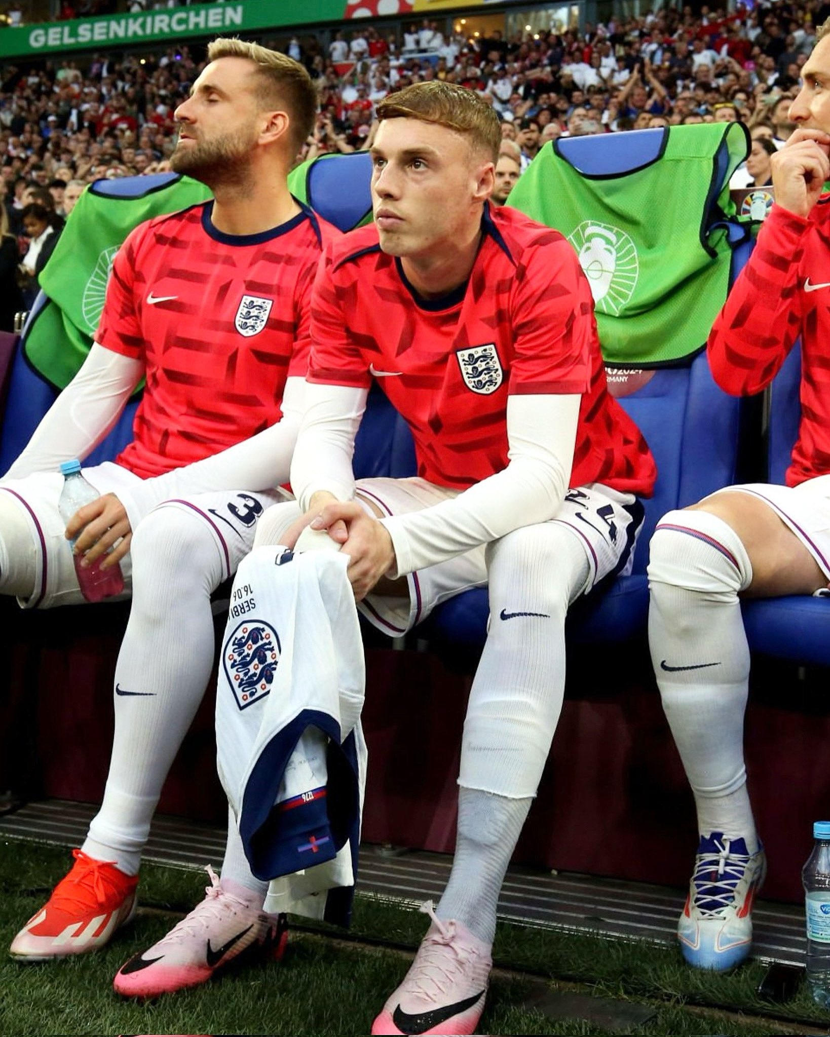 Cole Palmer on the bench for England.