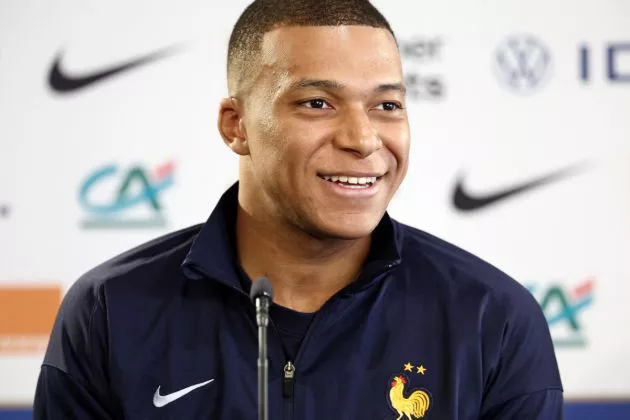 France's forward Kylian Mbappe reacts during a press conference on the eve of the team's international friendly against Luxembourg, as part of their preparations for the UEFA Euro 2024 European football championships, in Longeville-les-Metz, eastern France, on June 4, 2024.