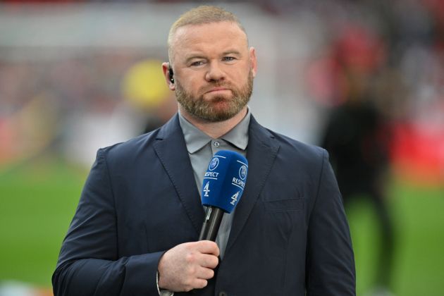 Former England player Wayne Rooney works for Channel 4 TV ahead of during the International friendly football match between England and Iceland at Wembley Stadium in London on June 7, 2024.