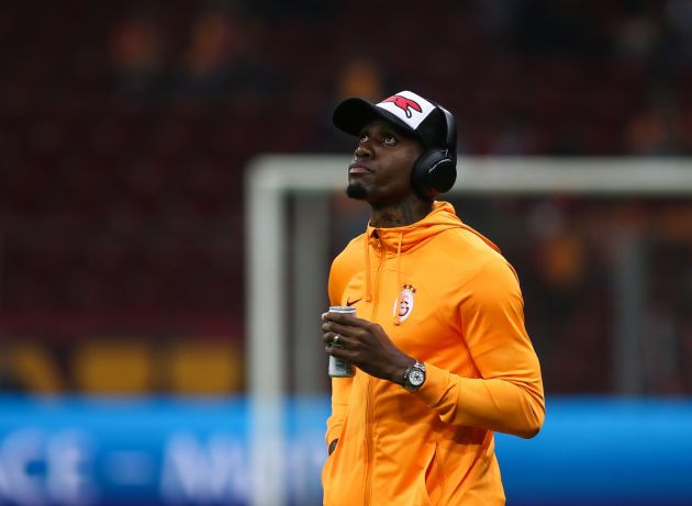 Wilfried Zaha of Galatasaray looks on during the UEFA Champions League match between Galatasaray A.S. and FC Bayern München at Ali Sami Yen Arena on October 24, 2023 in Istanbul, Turkey.
