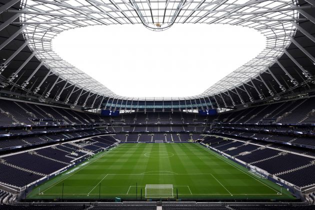 A general view showing the inside of an empty Tottenham Hotspur Stadium