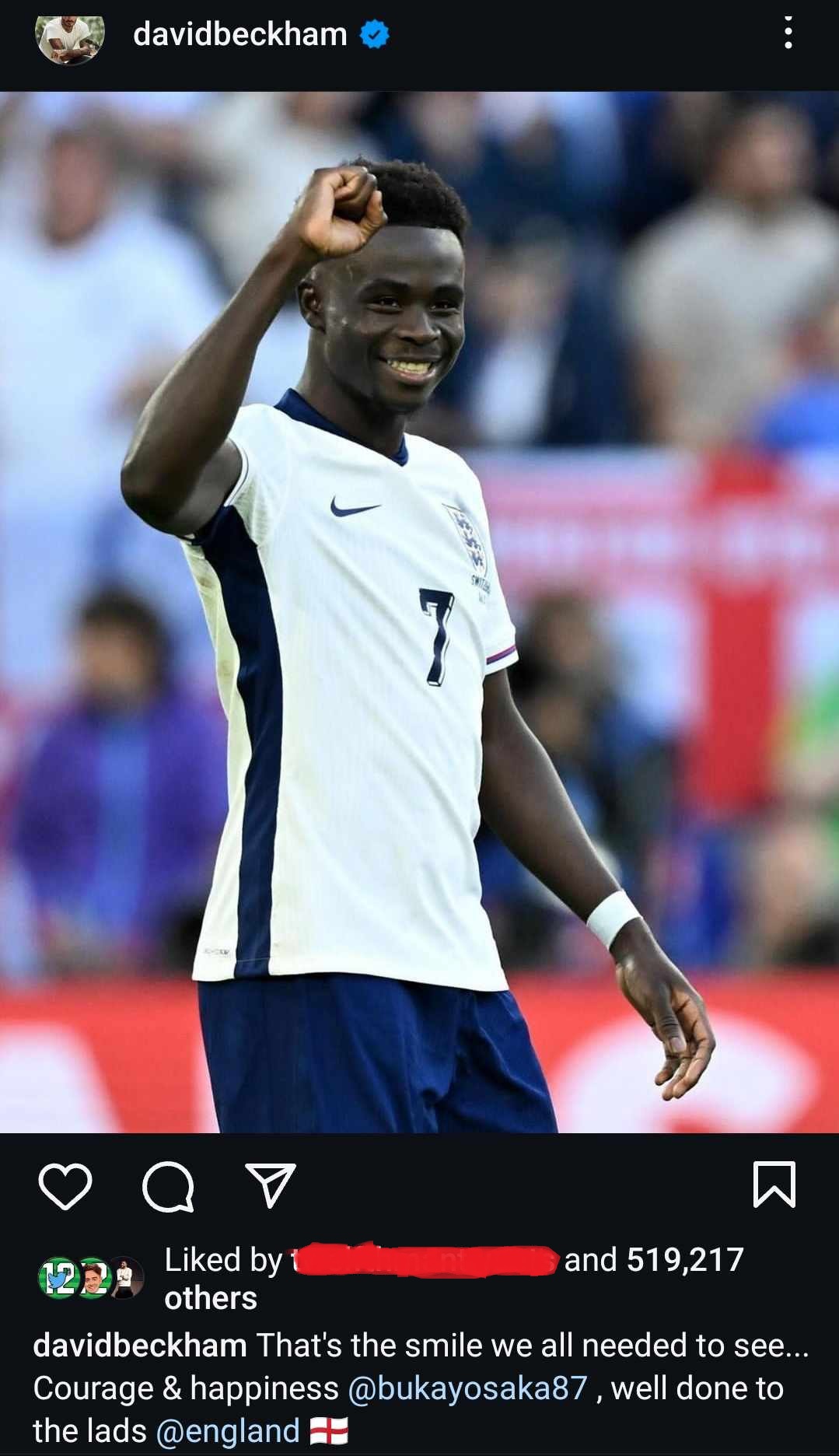 David Beckham England Bukayo Saka