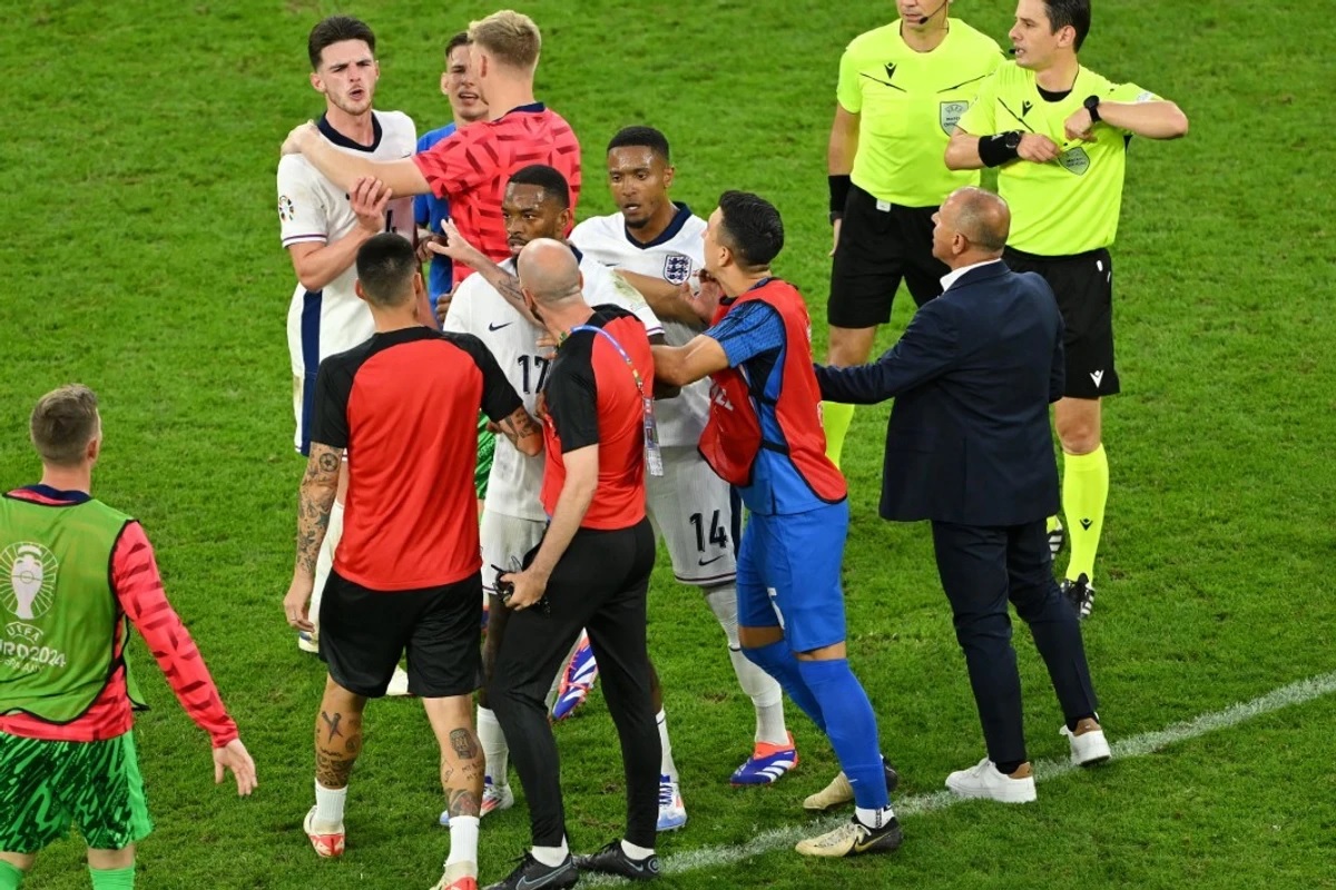 Lip reader reveals what Declan Rice said to Slovakia manager in heated argument