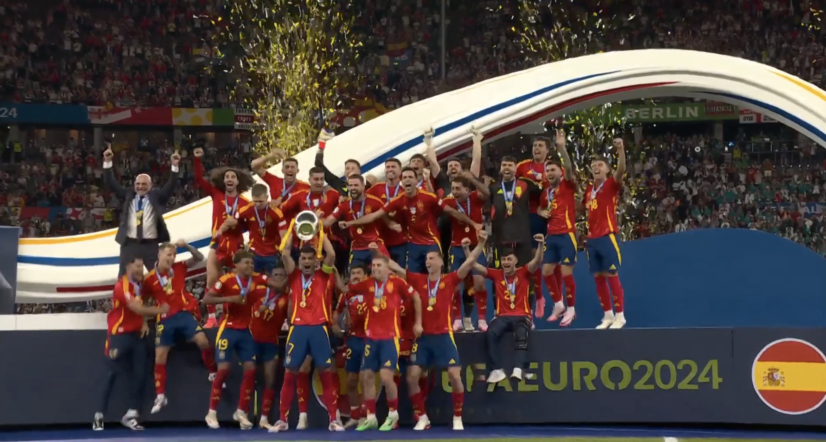 (Video) Spain lift record fourth European Championship after downing England in Berlin