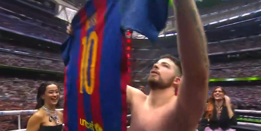 Argentine influencer recreates Messi moment amidst chorus of boos at the Santiago Bernabeu